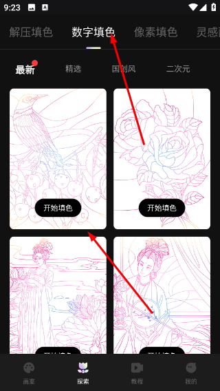 数字填色的分类页